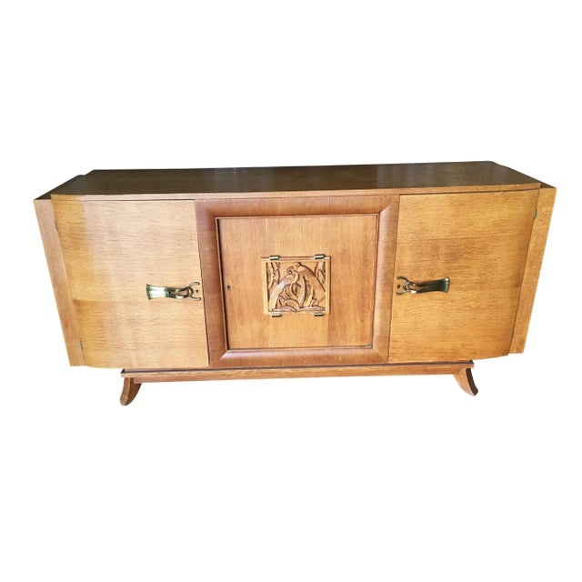 James Mont Style Sideboard W/ Carved Art Sculpture - 11