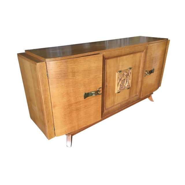 James Mont Style Sideboard W/ Carved Art Sculpture - 2