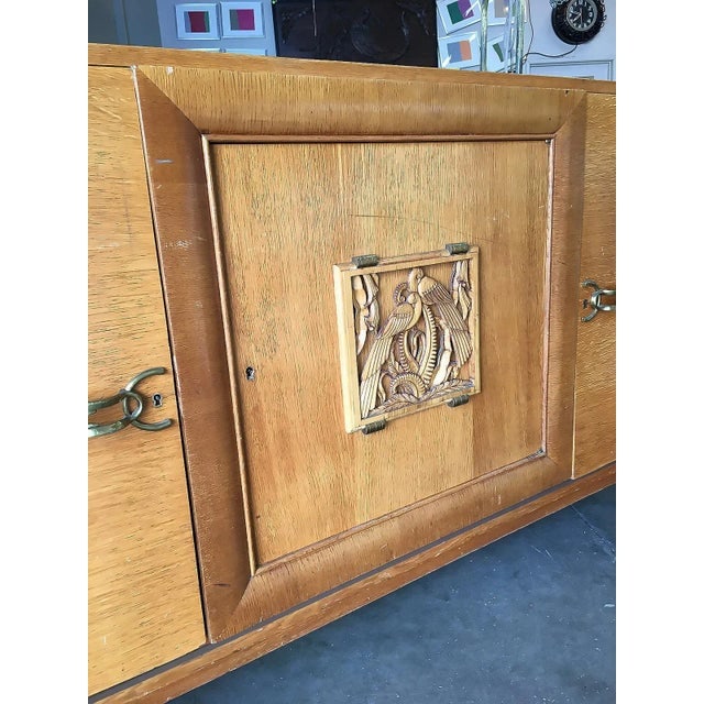 James Mont Style Sideboard W/ Carved Art Sculpture - 8