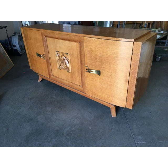 James Mont Style Sideboard W/ Carved Art Sculpture - 9