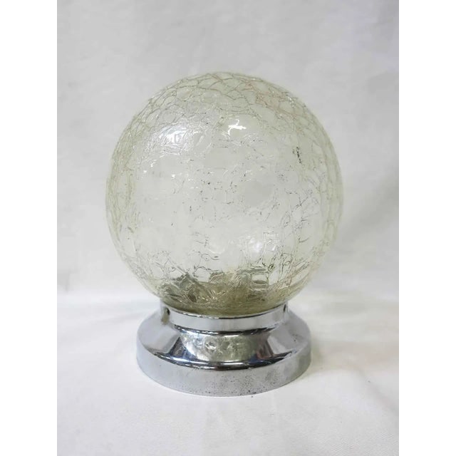 Small Vintage 1930s Crackled Ceiling Glass Globe Pendant - 2