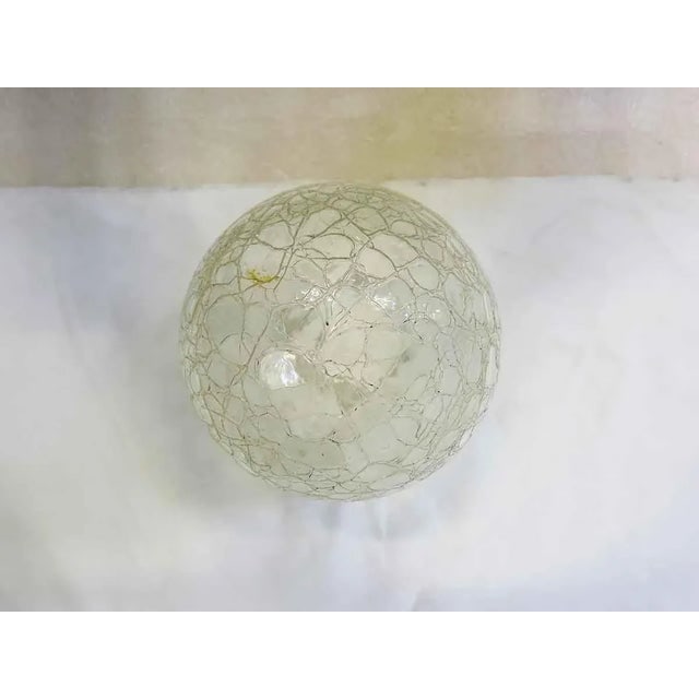 Small Vintage 1930s Crackled Ceiling Glass Globe Pendant - 4