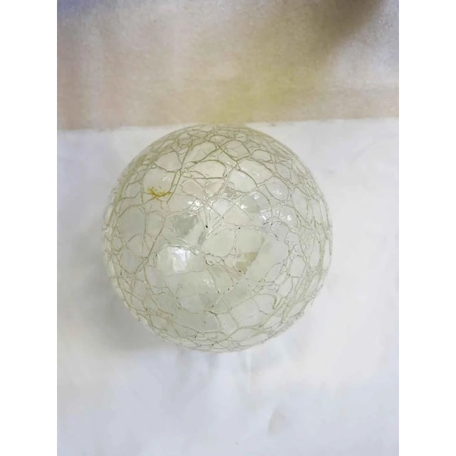 Small Vintage 1930s Crackled Ceiling Glass Globe Pendant - 5