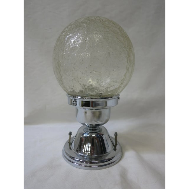 Small Vintage 1930s Crackled Ceiling Glass Globe Pendant - 6