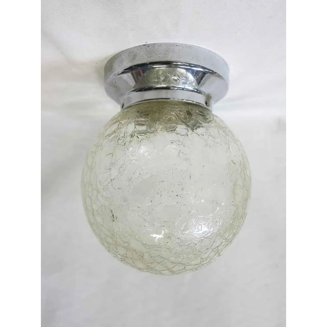 Small Vintage 1930s Crackled Ceiling Glass Globe Pendant - 7
