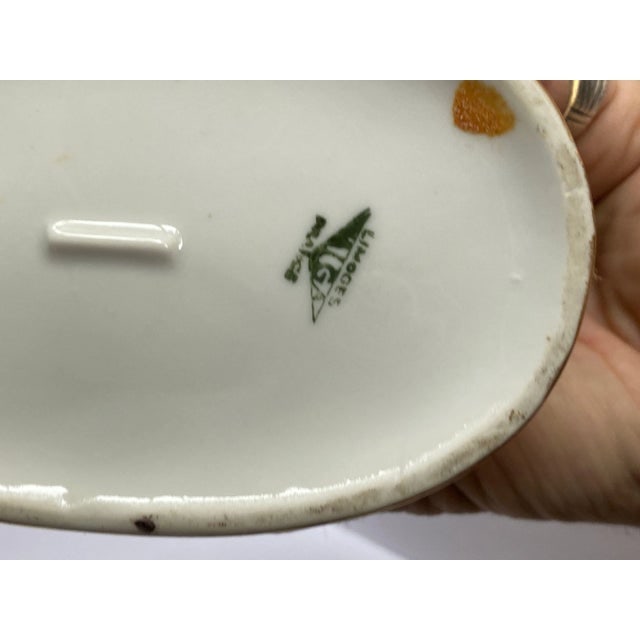 French Hand Painted Female Flapper Ceramic Powder Box by Charles Serpaut Limoges - 7