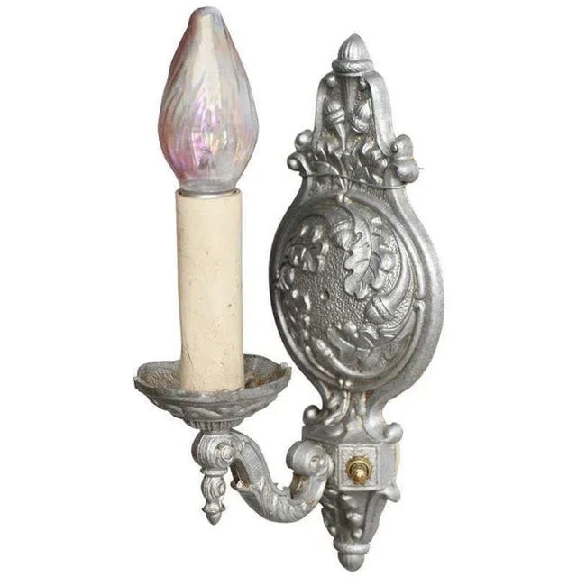 1920s Regency Style Cast Aluminum Wall Sconce by Gold Co, 4 Available - 5