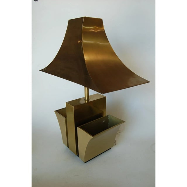 Brass Pagoda Table Lamp W/ Double Planter - 2