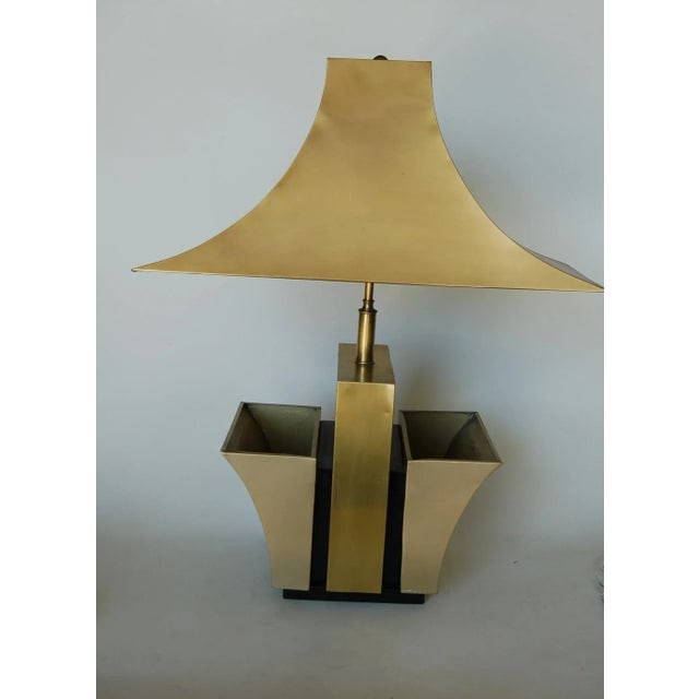 Brass Pagoda Table Lamp W/ Double Planter - 3