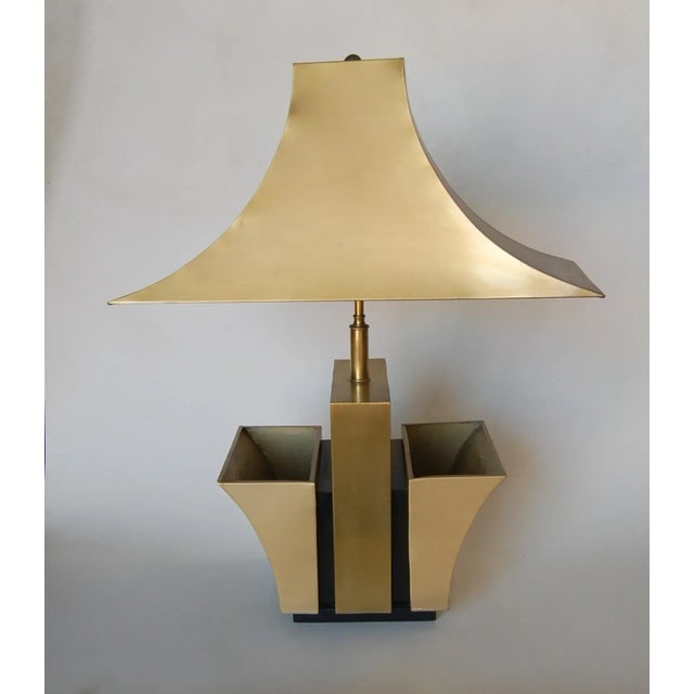 Brass Pagoda Table Lamp W/ Double Planter - 6