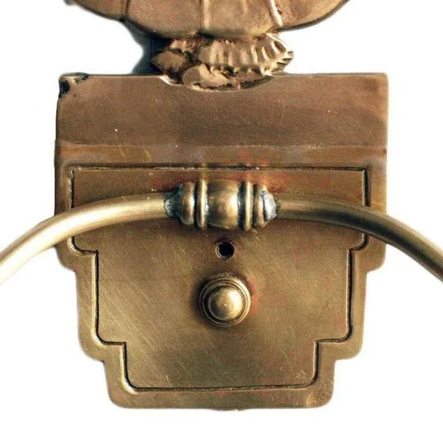 Bronze Electric Candelabra Wall Sconce W/ Girl in Bonnet, Pair - 5