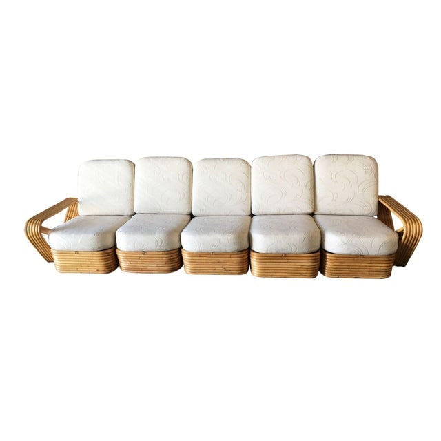1930s Restored Art Deco Six-Strand Square Pretzel Five-Seat Sectional Sofa - 2
