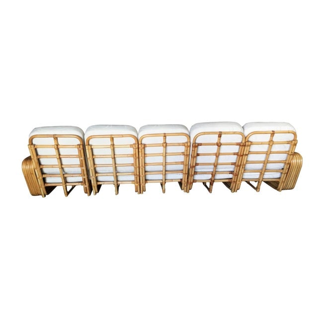 1930s Restored Art Deco Six-Strand Square Pretzel Five-Seat Sectional Sofa - 4