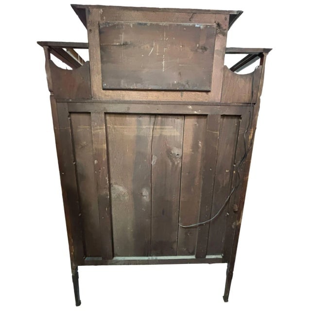 Antique Art Nouveau Mahogany and Floral Marquetry Display Cabinet - 10
