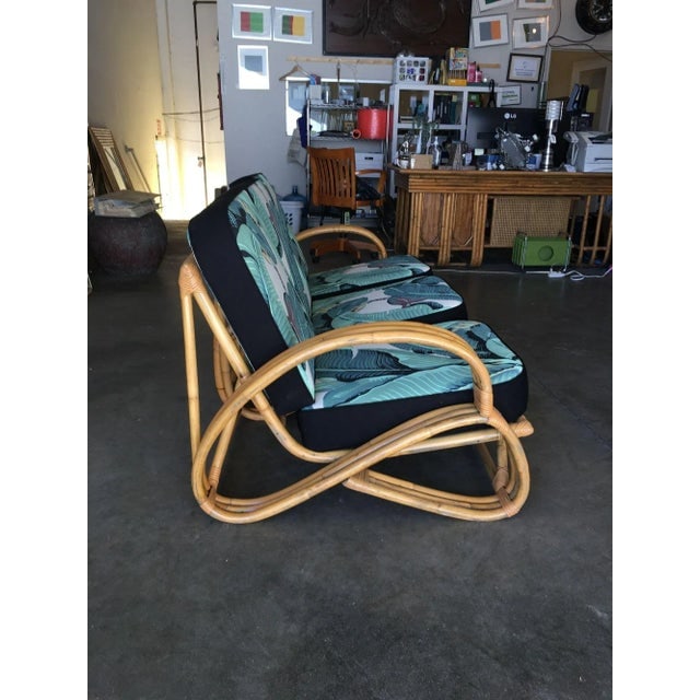 Restored Three-Strand "S-Arm" Rattan Sofa & Lounge Living Room Set - 8