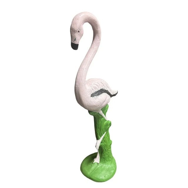 Restored Vintage Life Size Pink Flamingo Statues - Full Size Pair - 3