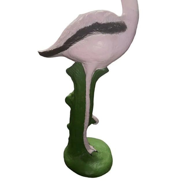 Restored Vintage Life Size Pink Flamingo Statues - Full Size Pair - 8