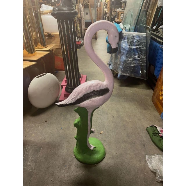 Restored Vintage Life Size Pink Flamingo Statues - Full Size Pair - 9
