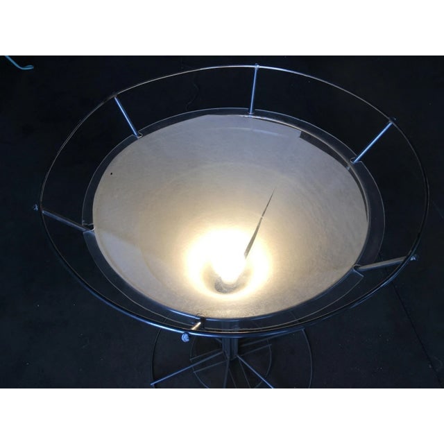 Chrome Wire Art Light Up Martini Lounge Side Table with Glass Top - 5