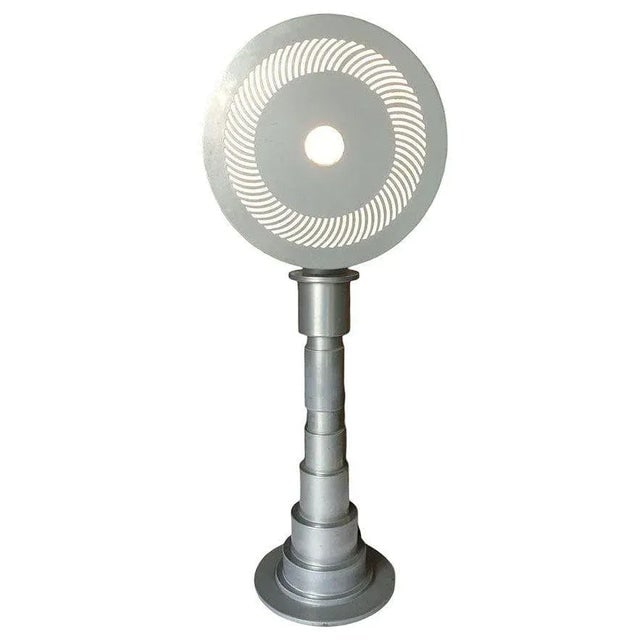 Post-Modern Futurist Enameled Futurist Steel Table Lamp 1990, 2 Available - 2