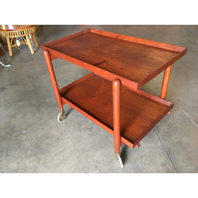 Poul Hundevad Attributed Danish Modern Expanding Rolling Bar Cart - 4