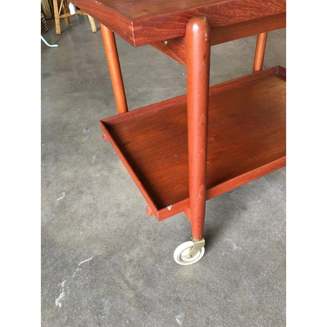 Poul Hundevad Attributed Danish Modern Expanding Rolling Bar Cart - 5