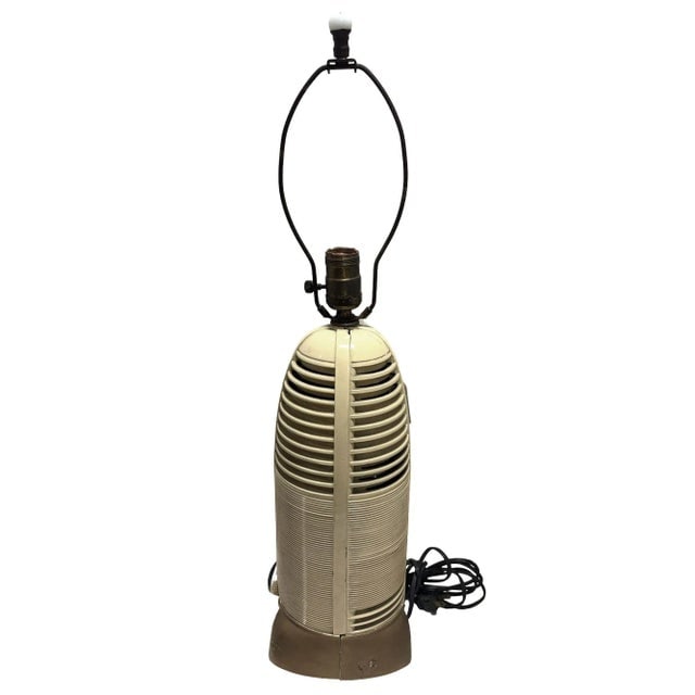 Mitchell "Lumitone" Streamline Art Deco Bakelite Am Radio Table Lamp, 1941 - 5