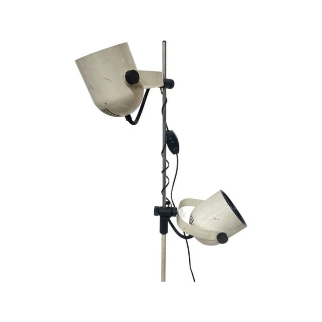 Italian Modern White Enameled Double Spot Floor Lamp, 1970 - 3