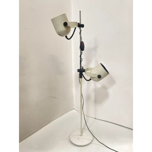 Italian Modern White Enameled Double Spot Floor Lamp, 1970 - 7