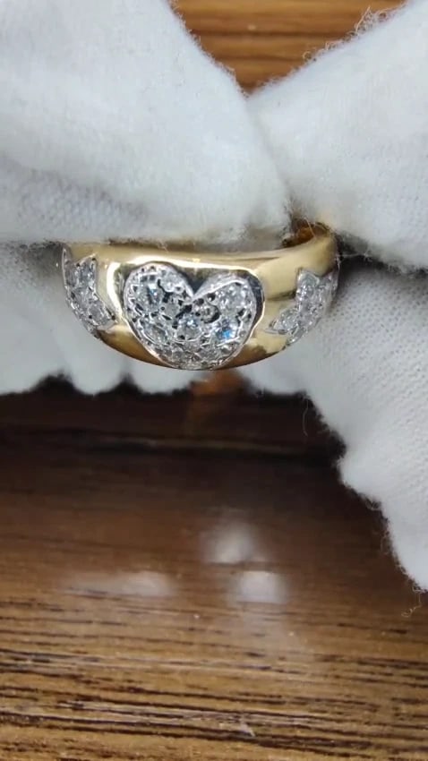 .60ct Diamond Pave Heart and Star Ring 14 Karat Handset 41557 *v - 2