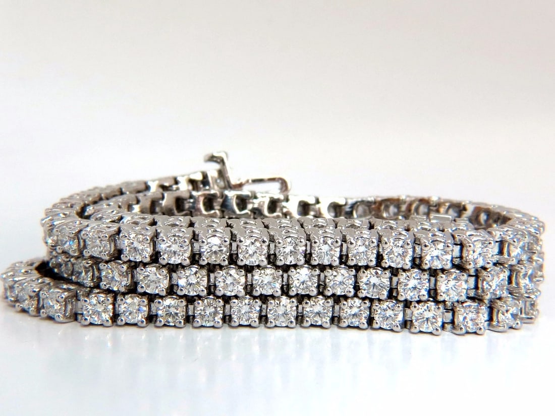 Natural Diamond Tennis Bracelet 12.32ct. G/Vs 14kt Three Rows 7 inch Brilliant** - 2