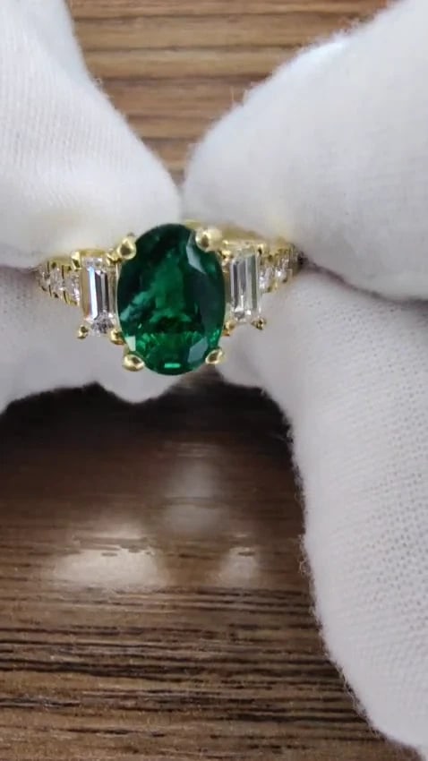 GIA Certified 2.68 Carat Natural Emerald Diamonds Ring 18kt 12348 *v - 2