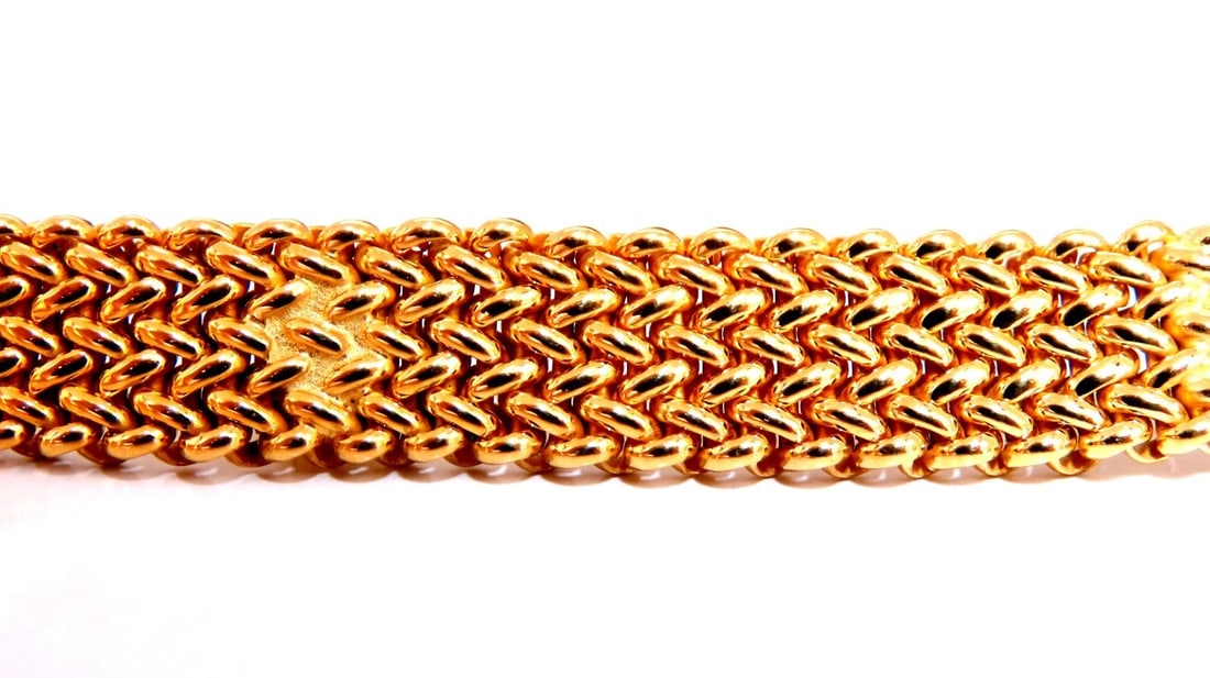 Ribbon Wrap Heavy Tight Cable Linked Ruby Diamond Necklace 14k 105 Gram ** - 7