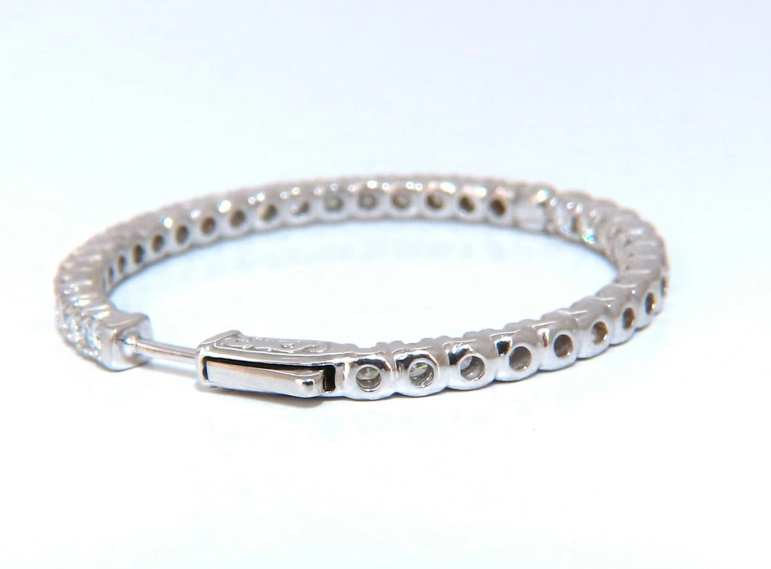 3.90ct Natural Round Diamond circle hoop earrings 14kt 40m share prong** - 7