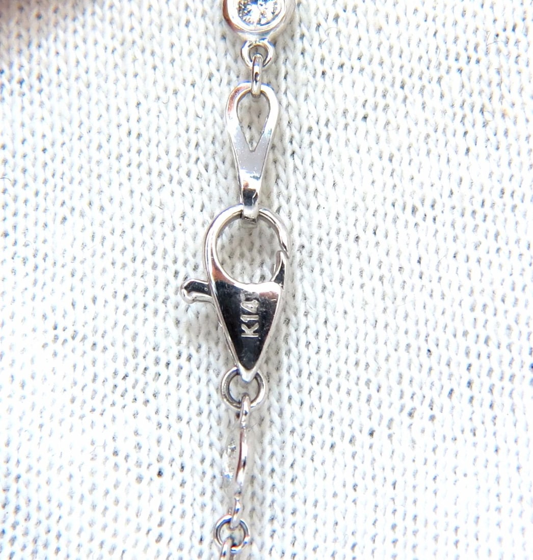 5.55ct diamonds eternity station by yard double wrap necklace 14kt +** - 3