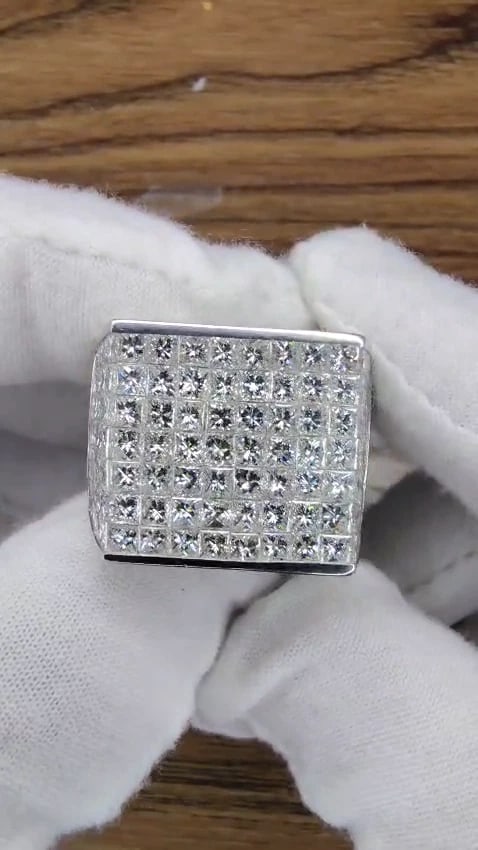 7.00ct Princess Cut Natural Diamonds Platinum Ring Heavyweight Prime *v - 2