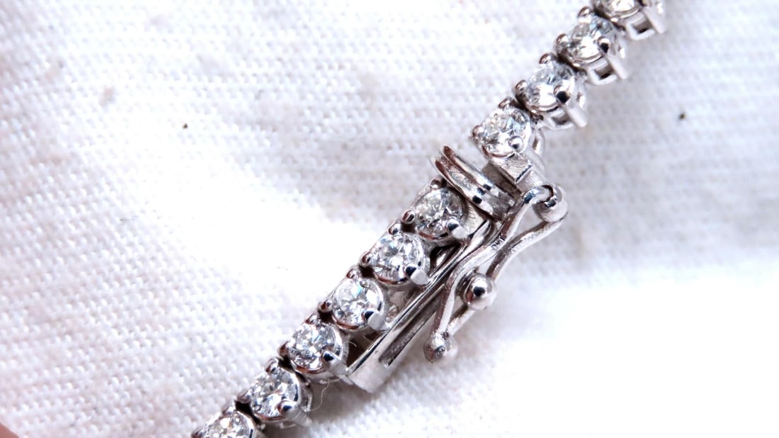 13.20ct Natural Diamonds Riviera Tennis Necklace 14kt Gold 12523** - 5