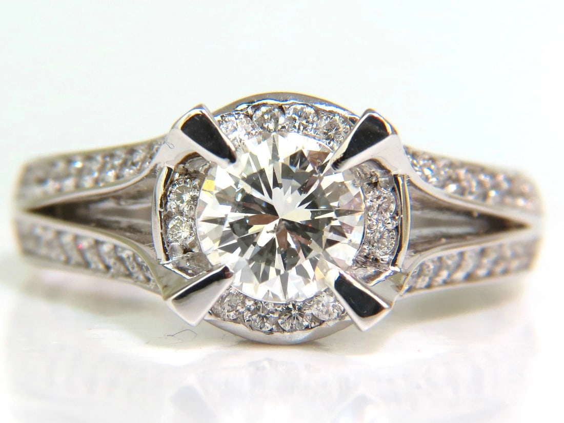 1.61CT ROUND BRILLIANT NATURAL DIAMOND RAISED CROWN RING 14kt *v - 4