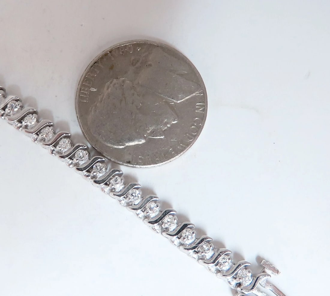 2.02ct Natural Diamonds Tennis Bracelet 14kt 7 Inch** - 5