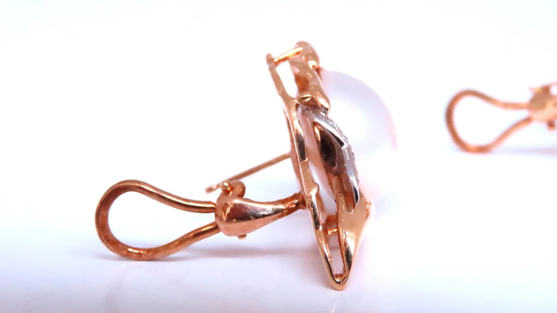 14mm Mabe Pearl Retro Clip Earrings 14kt Gold 12590** - 4