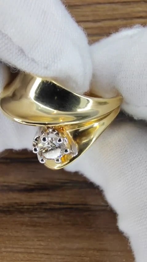 .53ct Natural Fancy Light Brown Diamond ring 14kt Bypass Deco *v - 2