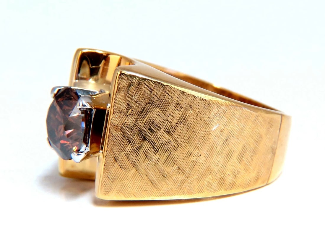 GIA Certified 1.54ct Natural Fancy Orange Brown Color Diamond Ring 14 Karat *v - 4