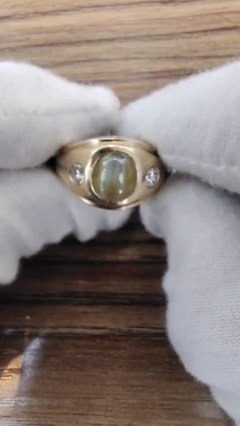 GIA Certified 3.15ct Natural Cats Eye Ring 14kt Gold 12415 *v - 2