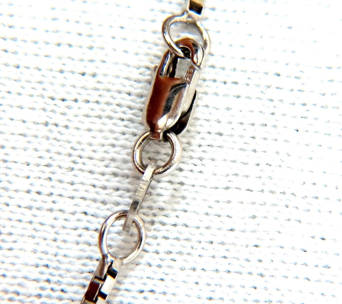 1.40CT DIAMONDS BEAD SET SQUARE ZEN PENDANT 3D CURVE 14KT 16 INCH CHAIN** - 3