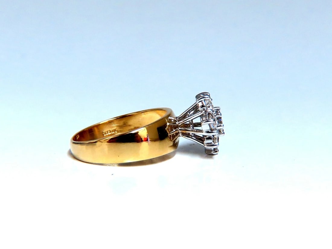 1.04ct Natural Diamonds Floating Cluster on Band Ring 14kt Vintage *v - 3