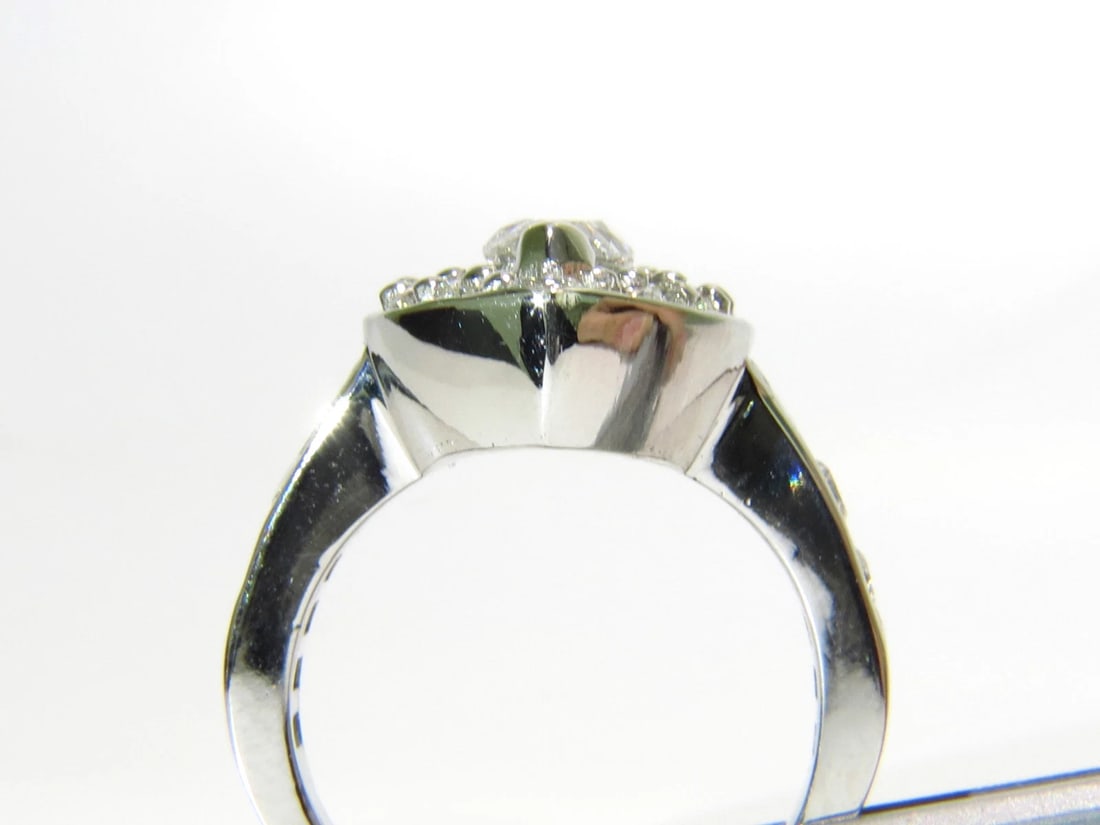 2.62ct NATURAL DIAMONDS CLUSTER RING MARQUISE and ROUNDS 14KT HALO DECO*v - 3
