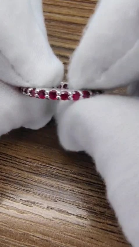 .80ct Natural Ruby Eternity Ring 14kt Gold Size 6 *v - 2