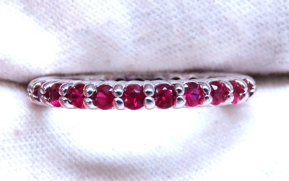 .80ct Natural Ruby Eternity Ring 14kt Gold Size 6 *v - 4