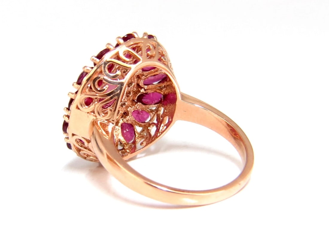 AIGS Certified 4.70ct Natural Ruby Diamonds cluster ring Ballerina No Heat*v - 4
