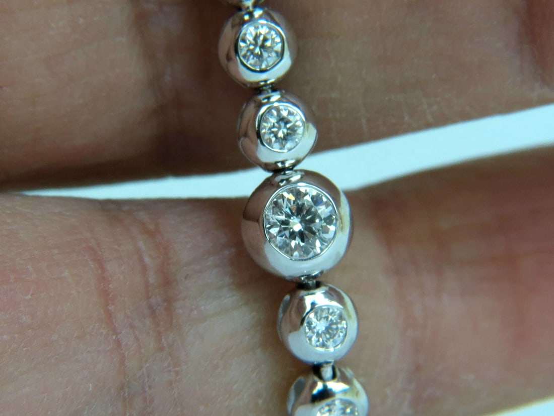 3.65CT NATURAL DIAMONDS TENNIS BRACELET 14KT FLUSH** - 8